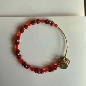 Alex and Ani Red / Orange Gold Charm Bracelet